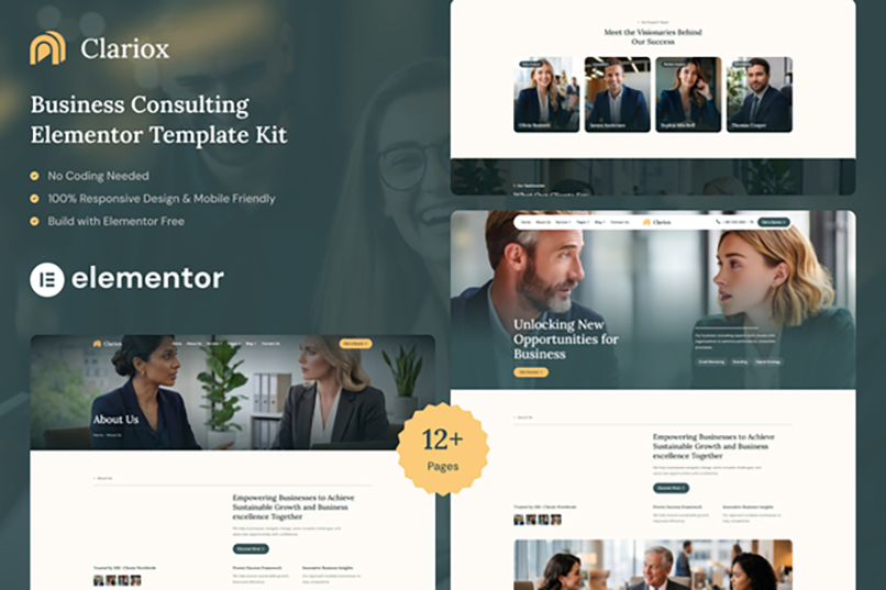 Clariox - Business Consulting Elementor Template Kit