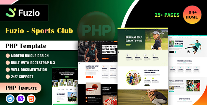Fuzio - Sports Club PHP Template