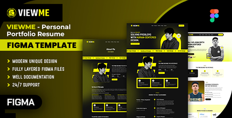 Viewme - Personal Portfolio Resume  Figma Template