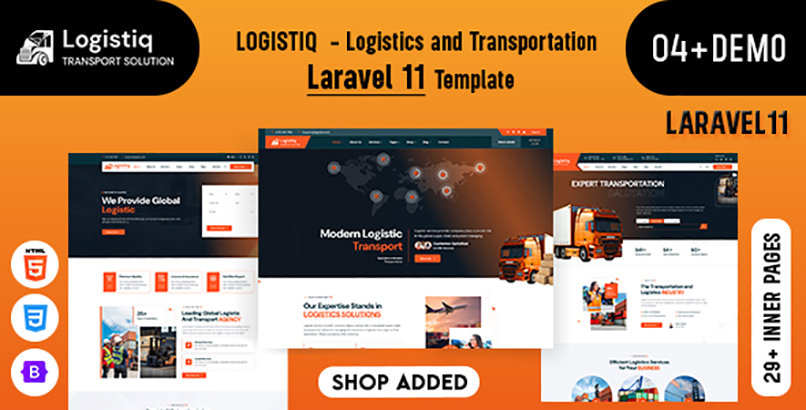 Logistiq - Logistics and Transportation Laravel Template