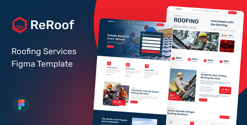 Reroof - Roofing Services Figma Template