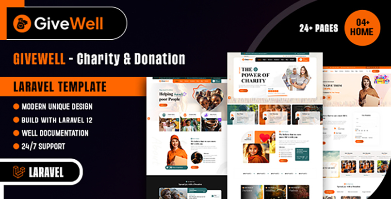 Givewell – Charity & Donation Laravel Template